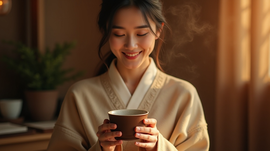 환절기 면역력 차 마시는 여자
